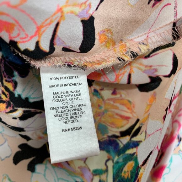 Express Portofino Shirt Pink Floral Print Button Down Long Sleeve - Picture 6 of 10